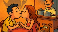 Piada: Beijo não mata a fome...
