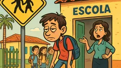 Piada: Professora, por que sempre atrasado?