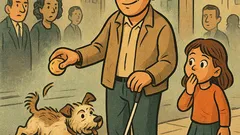 Anedota: Um cão faz xixi no cego