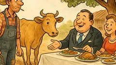 Anedota: caipira tira leite na hora do almoço