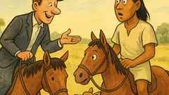 Piada: Um homem encontra um índio a cavalo