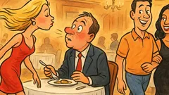 Anedota: Loira beija o marido no jantar