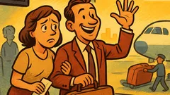 Piada: No aeroporto, um casal se despede